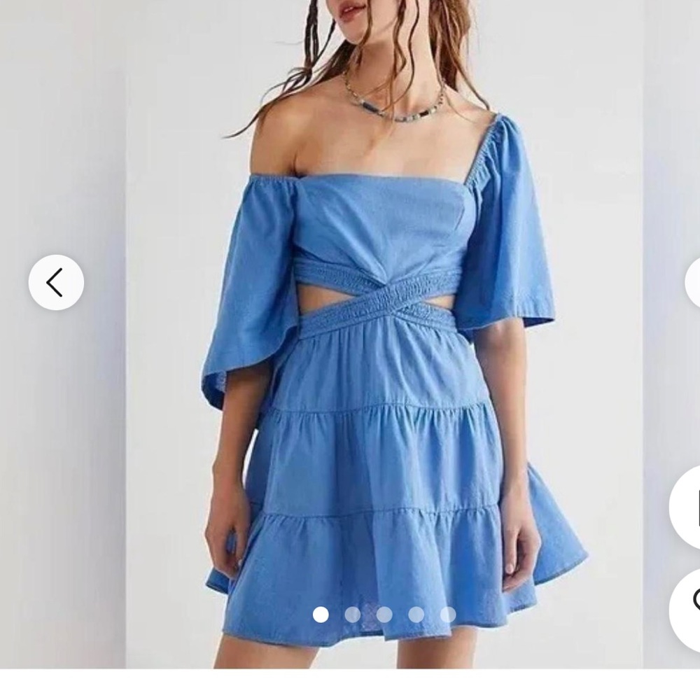 NWT Free People blue cut out dress size small